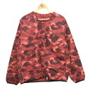 【中古】A BATHING APE｜アベイシングエイプ Color Camo Lightweight Down Jacket/ダウンジャケット カモ柄(レッド) サイズ：L【f095】