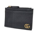 【中古】GUCCI｜グッチ GGマーモント/カードケース/コインケース/657589/ BLACK【f125】