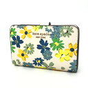 【中古】Kate Spade｜ケイトスペード スペンサー フローラル メドレー コンパクト ウォレット / PARCHMENT MULTI【f124】