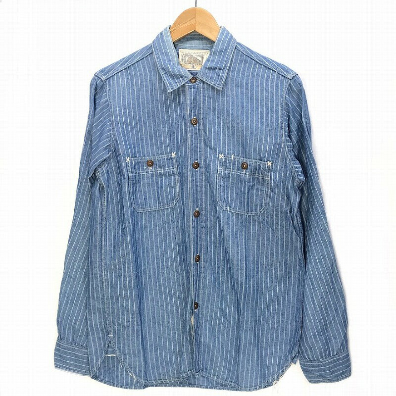 yÁzFREE WHEELERSbt[zC[[Y NEAL CASSADY RAIL ROAD 30's style work shirts/[NVc BLUE~STRIPE TCYF15 / AJWyf101z