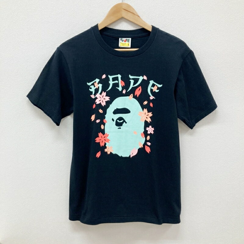 【中古】A BATHING APE｜アベイシングエイプ SAKURA COLLECTION BAPE HEAD 半袖Tシャツ ブラック サイズ：S【f103】