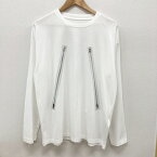 【中古】Maison Margiela｜メゾンマルジェラ ダブルジッププリント 長袖Tシャツ ホワイト サイズ：S【f108】