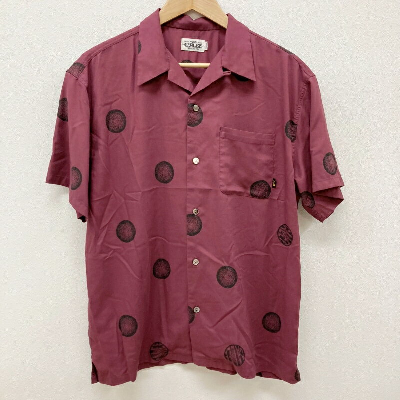 【中古】CALEE｜キャリー Original dot pattern amunzen cloth S/S shirt 半袖シャツ バーガンディ サイズ：M【f104】