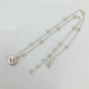 【中古】GUCCI｜グッチ インターロッキングG フラワーモチーフ ネックレス シルバー【f135】