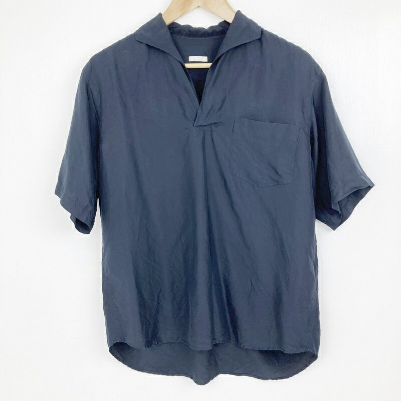 【中古】COMOLI｜コモリ K01-02014 シルクスキッパー半袖シャツ ネイビー サイズ：1【f104】