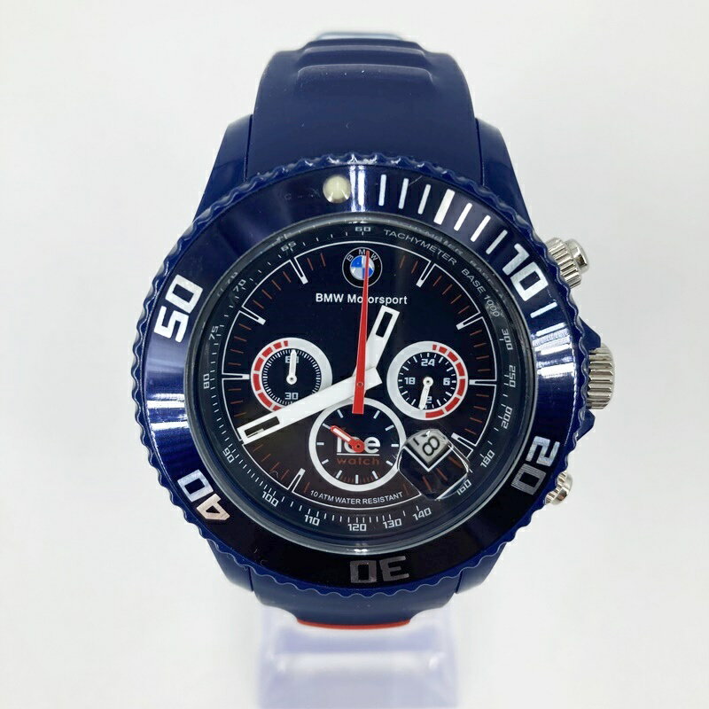 【中古】ICE WATCH｜アイスウォッチ ×BMW モータースポーツ クロノグラフ アナログクォーツ 腕時計 ネイビー【f131】