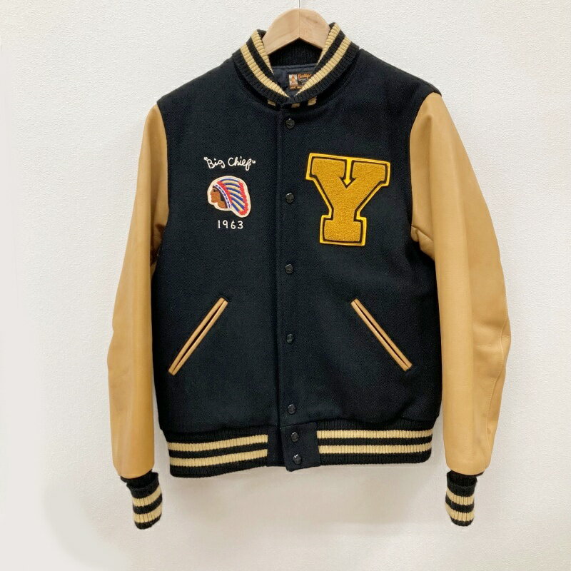 【中古】JOE McCOY｜ジョーマッコイ VARSITY JACKET / INDIANS スタジャン ブラック サイズ：40【f093】