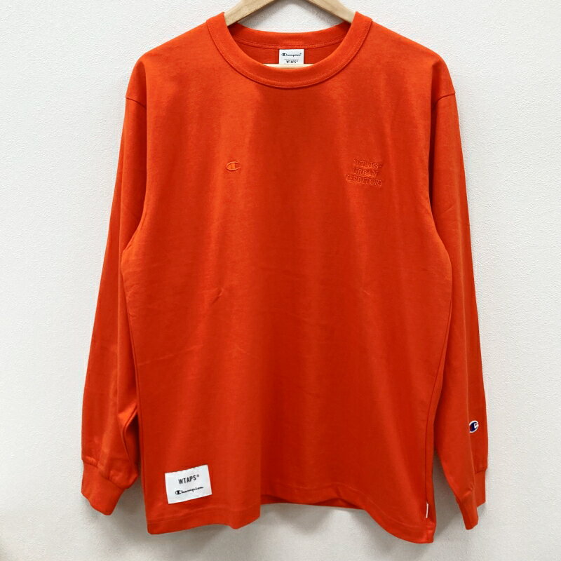 【中古】WTAPS｜ダブルタップス ACADEMY LS COTTON. CHAMPION 長袖Tシャツ オレンジ サイズ：S【f104】