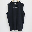 【送料無料】ナイキ 00年代 USA製 スモールロゴ テック ノースリーブ Tシャツ タンクトップ Y2K ストリート レイヤード ブラック タグ【ヴィンテージ ビンテージ】【アメリカ古着】【中古 USED 古着】