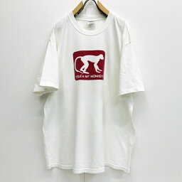 【送料無料】ギルダン 90〜 00年代 TOUCH MY MONKEY ? タッチ マイ モンキー メッセージ Tシャツ ホワイト XXL 半袖【ヴィンテージ ビンテージ】【アメリカ古着】【中古 USED 古着】