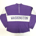 スピリットジャージー WASHINGTON HUSKIES 切り替え ハーフジップ カットソー ロンT 長袖Tシャツ パープル L 長袖【ヴィンテージ ビンテージ】【アメリカ古着】【中古 USED 古着】