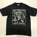 【送料無料】90年代 USA製 NEW ORLEANS FRENCH QUARTER JAZZ ジャズ スーベニア Tシャツ ブラック L 半袖【ヴィンテージ ビンテージ】【アメリカ古着】【中古 USED 古着】