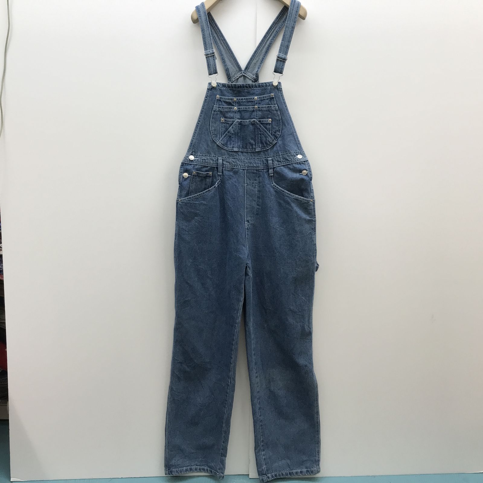【中古】 オーバーオール 80~90年代 ゆったりテーパード デニムオーバーオール XXL ブルー サイズ:XL【加古川物流】