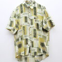 【中古】 半袖シャツ ハーベストセレクション 半袖 シャツ レトロ 昭和 アンティーク L イエロー サイズ:L【加古川物流】
