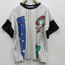 【中古】 半袖Tシャツ フリンツ スヌーピー ベースボール Tシャツ ストライプ ホワイト【加古川物流】(4)