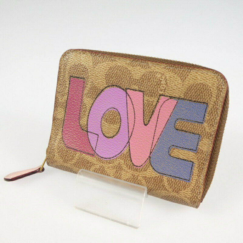 【中古】COACH|コーチ シグネチャーPVC LOVE コンパクトファスナー財布 89564 2020SS 【f125】
