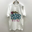 【中古】 タンクトップ フルーツオブザルーム 美品! 80〜90年代 GRAND CASINO BILOXI MISSISSIPPI 半袖 金ラメ ゴールデンプ...