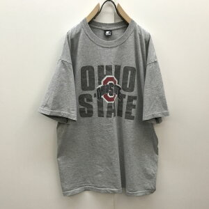 【中古】STARTER | スターター 半袖Tシャツ スターター 90年代 USA製 半袖Tシャツ OHIO STATE BUCKEYES オハイオ州立大学バックアイズロゴ アッシュグレー XL グレー サイズ:L【加古川物流】