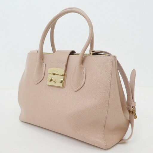【中古】FURLA|フルラ METROPOLIS M TOTE 2wayハンドバッグ ピンク【f121】 【中古】FURLA|フルラ METROPOLIS M TOTE 2wayハンドバッグ ピンク【f121】