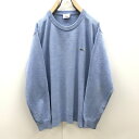 【中古】LACOSTE | ラコステ セーター ラコステ フランス企画 長袖コットン MOD クルーネックセーター サックスブルー ML相当 ブルー サイズ:4【加古川物流】(4)