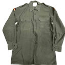 【中古】 長袖シャツ ドイツ軍 80~ 90年代あたり フィールドシャツ ユーティリティーシャツ オリーブ 長袖 -12 グリーン【加古川物流】(4)