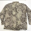 【中古】 長袖シャツ シーアンドエー 80〜 90年代 総柄シャツ コットンシャツ ブラウン・ベージュ系 長袖 -13 ブラウン サイズ:XL【加古川物流】(4)