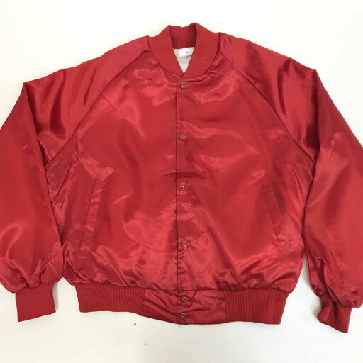 【中古】 その他アウター SPORTS WEAR オーバーン 90年代 USA製 バックプリント入り 光沢サテン ナイロンベースボールジャケット レッド XXL 長袖 レッド サイズ:L【加古川物流】 【中古】 その他アウター SPORTS WEAR オーバーン 90年代 USA製 バックプリント入り 光沢サテン ナイロンベースボールジャケット レッド XXL 長袖 レッド サイズ:L【加古川物流】