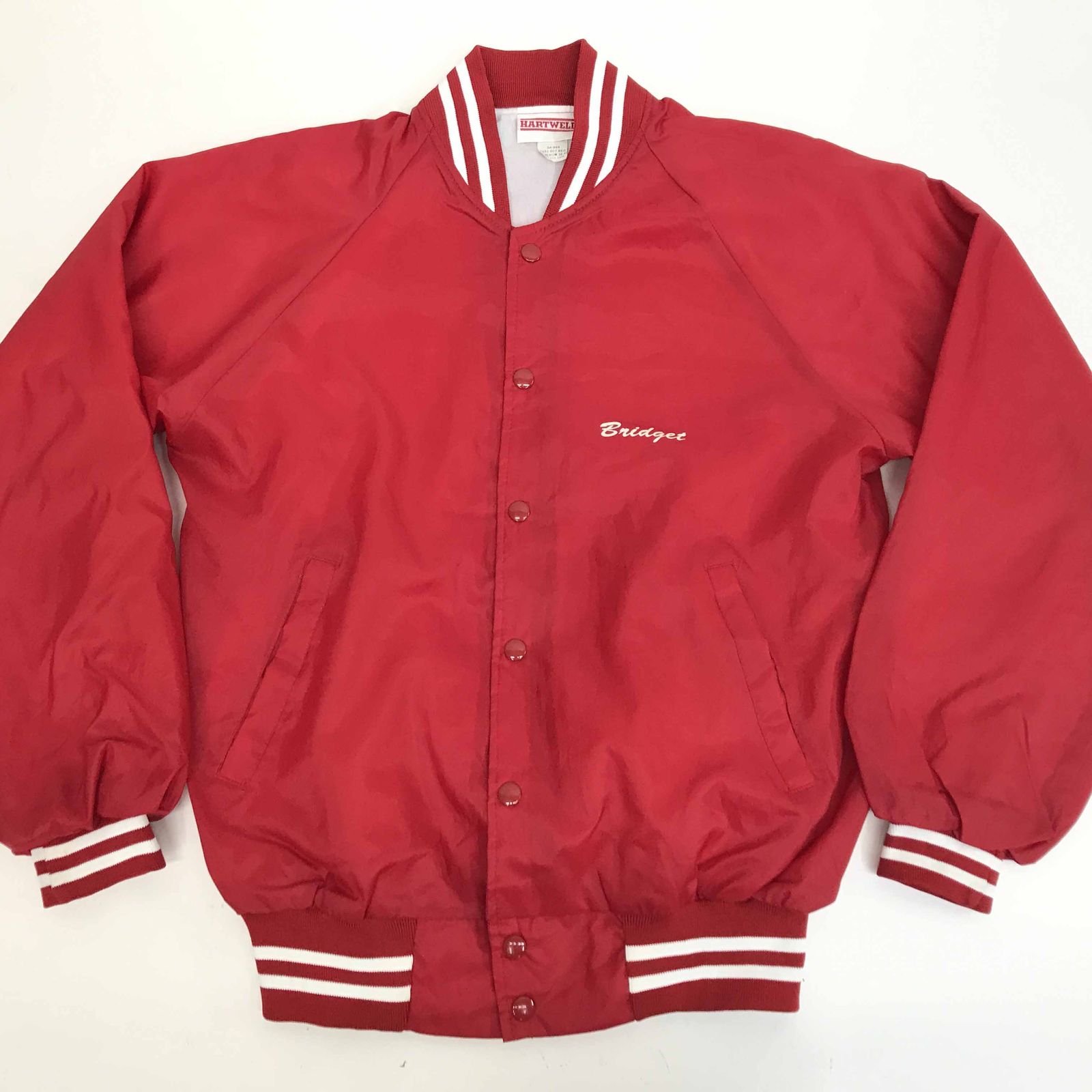 【中古】 その他アウター ハートウェル 90年代 USA製 バックプリント入り ナイロンベースボールジャケット レッド XL 長袖 レッド【加古川物流】