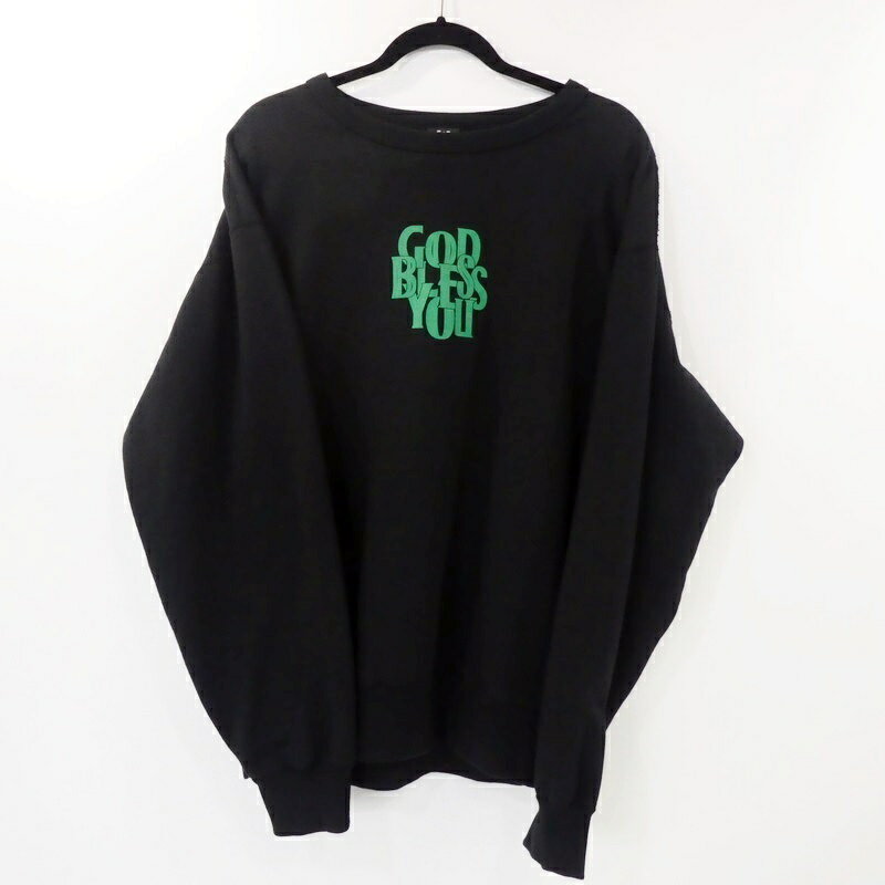 【中古】EXAMPLE|エグザンプル GOD BLESS YOU CREWNECK 2020A/W スウェットシャツ ブラック サイズ:XXL / ストリート【f103】