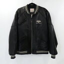 【中古】AVIREX|アビレックス VARSITY JACKET 6181032 レザージャケット 2022AW ブラック サイズ:L / アメカジ【f093】(4)