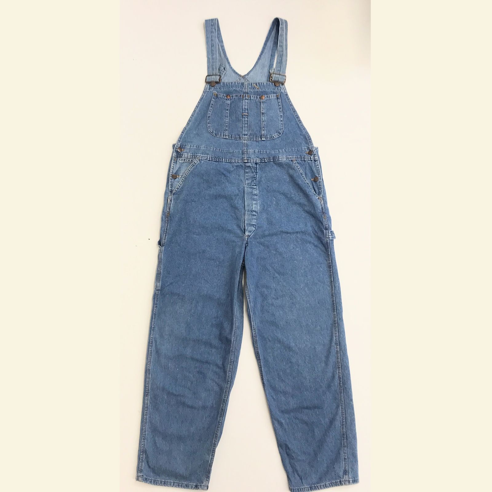 【中古】BIG YANK | ビッグヤンク オーバーオール ビッグヤンク 90年代 USA製 テーパード オーバーオール ライトブルー W40 L30 相当 ブルー【加古川物流】