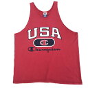 【中古】Champion | チャンピオン タンクトップ チャンピオン 90年代 USA製 青刺繍タグ USA プリント入り タンクトップ レッド X-LARG...