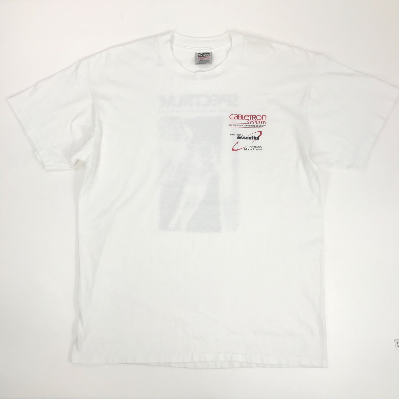 【中古】 半袖Tシャツ 90年代 CABLETRON SYSTEMS インターネット 企業ロゴ アドバタイジング Tシャツ ホワイト LARGE 表記 半袖 ホワイト【加古川物流】