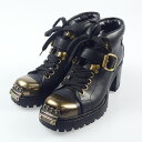 【中古】miu miu|ミュウミュウ メタルトゥ ショートブーツ サイズ:EU34(22cm程度)【f135】