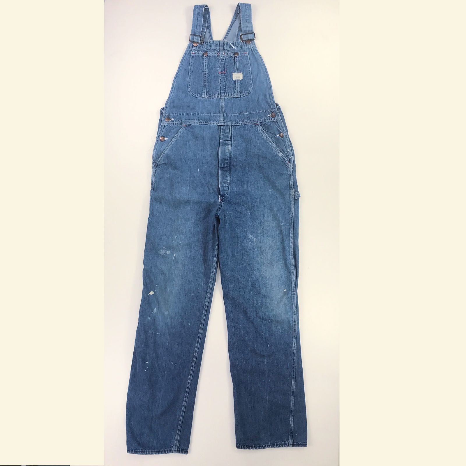 【中古】BIG MAC | ビッグマック オーバーオール 70年代 USA製 デニム オーバーオール ブルー W35 L32 相当 ブルー【加古川物流】