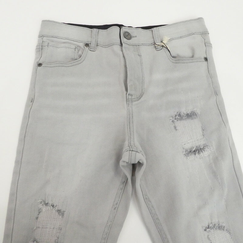 【中古】Retro Engine | レトロエンジン DAMAGE REPAIR GRAY DENIM デニムパンツ 301601230470004 グレー サイズ：L【姫路東店】