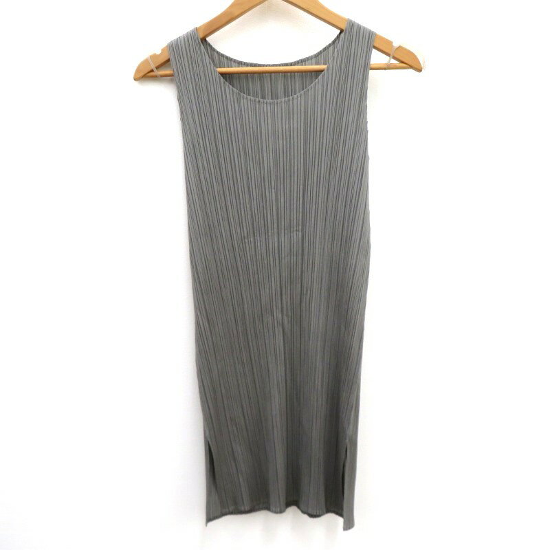 【中古】 ISSEY MIYAKE | イッセイミヤケ PLEATS PLEASE チュニック PP55-JT104 グレー サイズ:3【瀬戸大橋店】