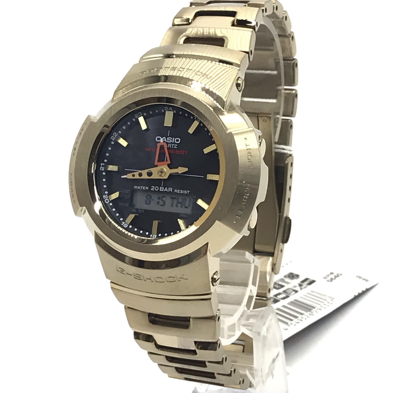 【中古】 G-SHOCK | ジーショック FULL METAL/アナログ電波ソーラー 腕時計 AWM-500GD-9AJF ゴールド【倉吉店】