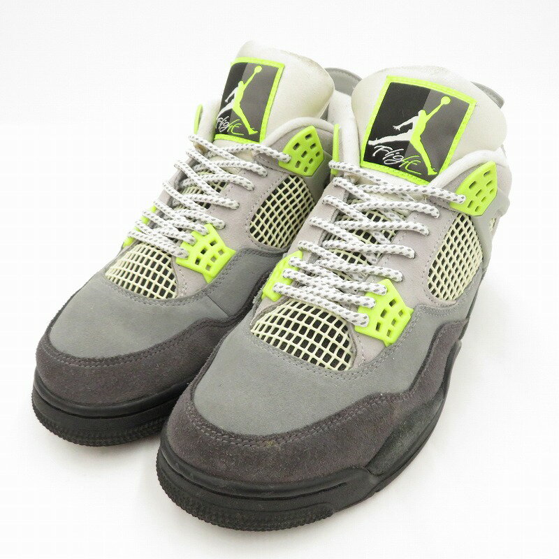 【中古】 NIKE | ナイキ AJ4 RETRO LE "NEON" スニーカー CT5342-007 エア ジョーダン グレー 26.5cm【瀬戸大橋店】