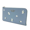 【中古】 kate spade NEW YORK | ケイトスペードニューヨーク ルーシー フローラル エンブロイダード 花刺繍 ポーチ KD903 ブルー【倉...