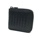 【中古】 BOTTEGA VENETA | ボッテガヴェネタ イントレチャート ラウンドファスナー札入れ 短財布 ブラック【倉吉店】