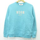 【中古】MSGM | エムエスジーエム ロゴ刺繍スウェット 2941MDM194 ブルー サイズ:S【三重本店】