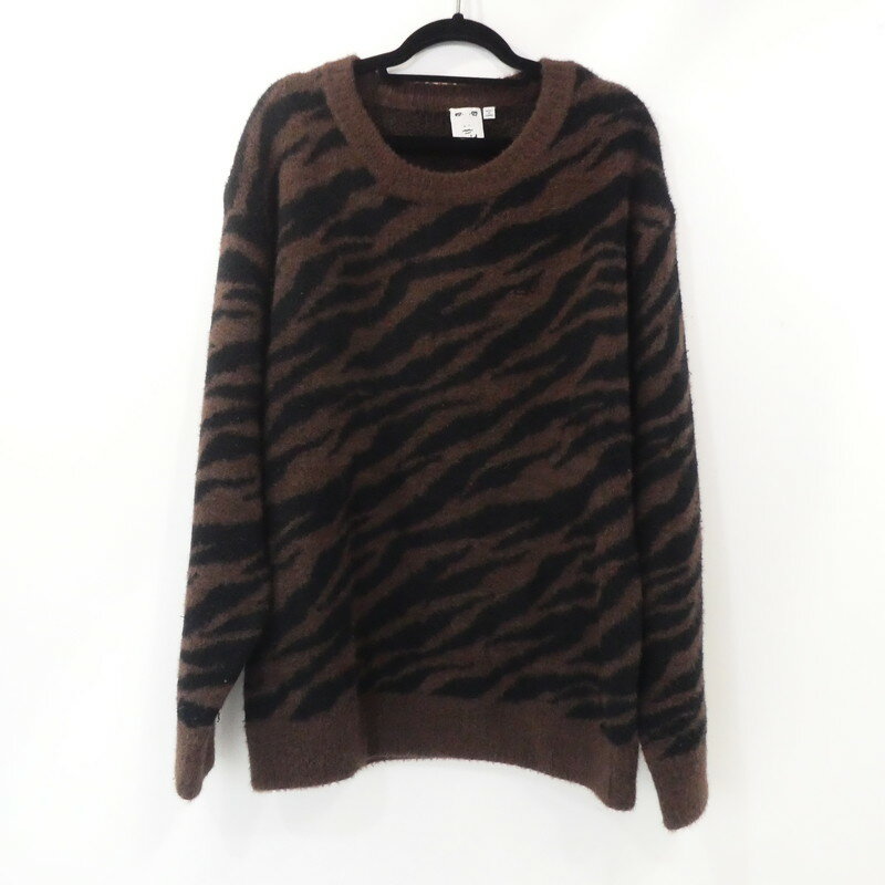【中古】X-girl | エックスガール ZEBRA PATTERN OVERSIZED KNIT TOP セーター 105214015001 ブラウン サイズ:S【姫路東店】
