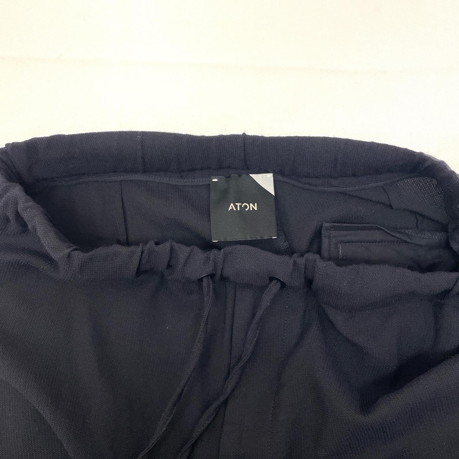 【中古】ATON | エイトン WOOL CARAMEL PIQUET EASY TAPERED PANTS　21SS　 パンツ ネイビー サイズ：2【尾張小牧店】