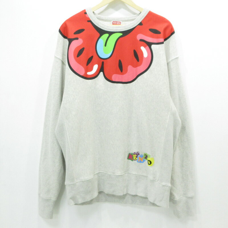 【中古】KENZO | ケンゾー BOKE BOY ボケボーイオーバーサイズスウェット FD55SW4764MB グレー サイズ:L【三重本店】