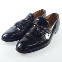 【中古】DOUCAL'S | デュカルス エナメルタッセルローファー ローファー 1616 ブラック 25cm【姫路東店】