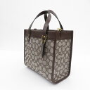 【中古】COACH | コーチ SIG JCQRD FLD TOT 22 シグネチャー ジャガード トートバッグ CD680 ブラウン【瀬戸大橋店】