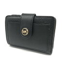 【中古】Michael Kors | マイケルコース MK CHARM タブ コンパクト 二つ折り財布 32H3G0KD5L ブラック【倉吉店】