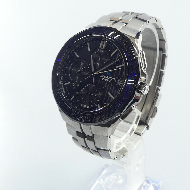 【中古】CASIO | カシオ OCEANUS MANTA 腕時計 OCW-S5000MB-1AJF ※パイプ欠のためコマ増加不可 シルバー【姫路東店】