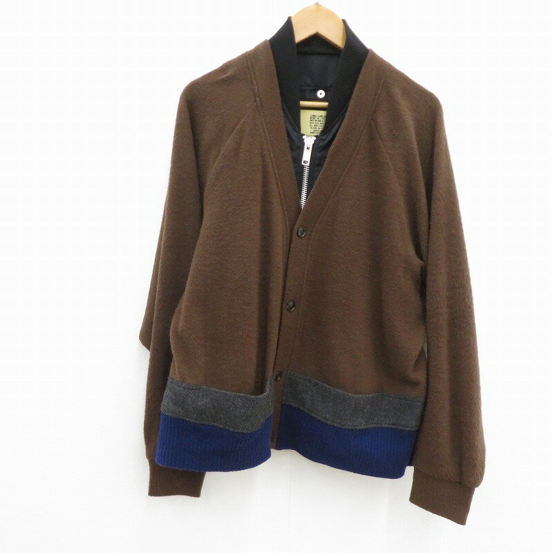 【中古】elephant TRIBAL fabrics | エレファントトライバルファブリックス MA-1 Docking Cardigan ドッキング カーディガン E20FW-BF40A ブラウン サイズ:FreeSize【瀬戸大橋店】